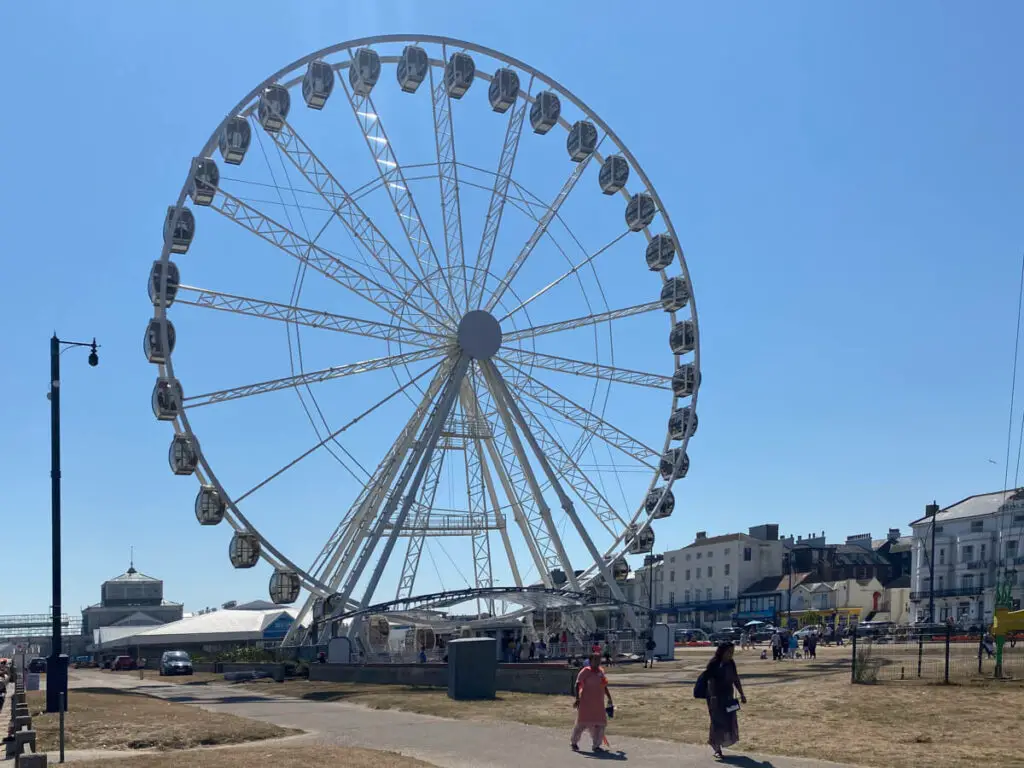 view of the ferris wheel in great yarmouth named the great yarmouth eye