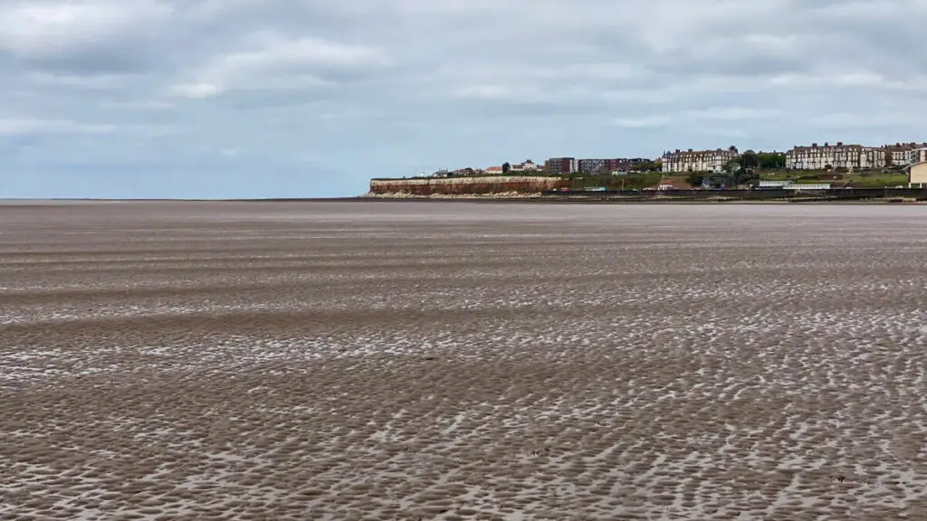 view of the striped Hunstanton cliffs from the wash monster