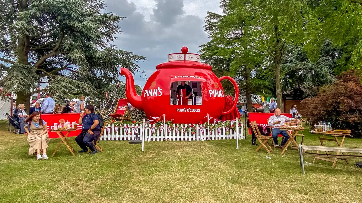 tea pot that serves pimms at the Royal Norfolk show