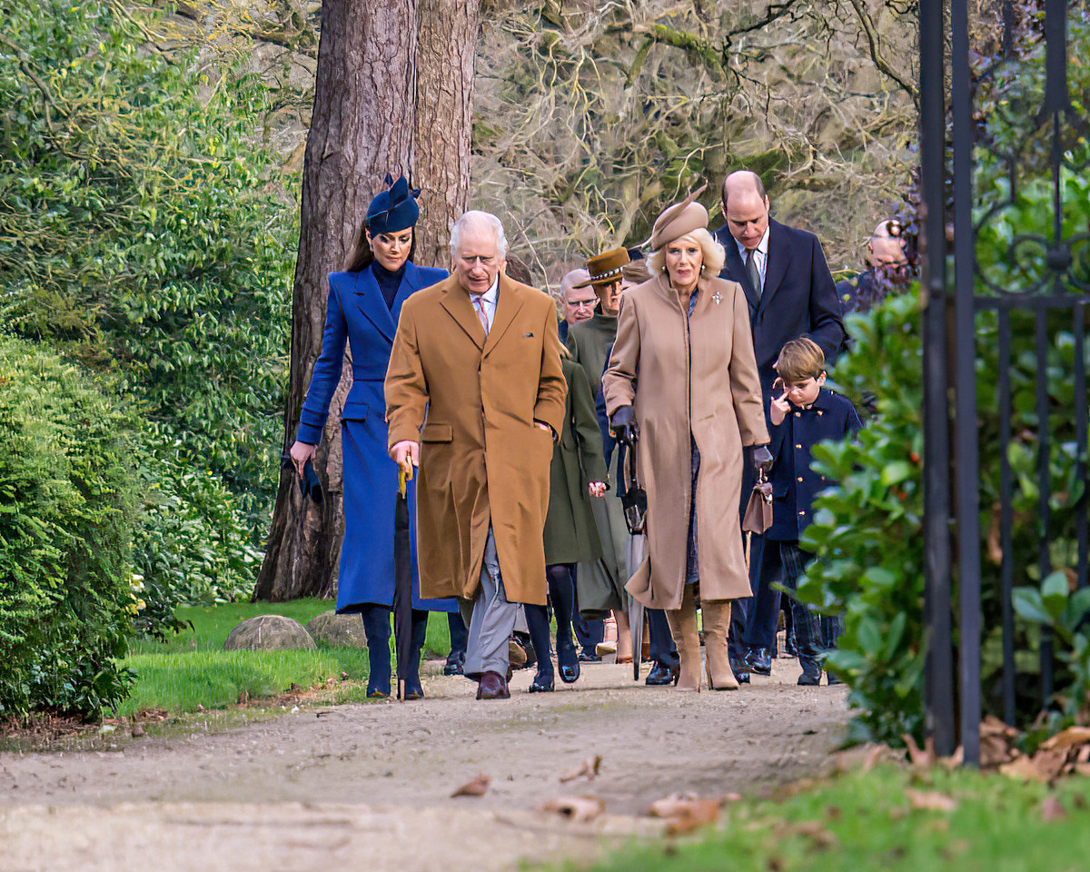 The Royal Family on their walk to church in Sandringham on Christmas Day.