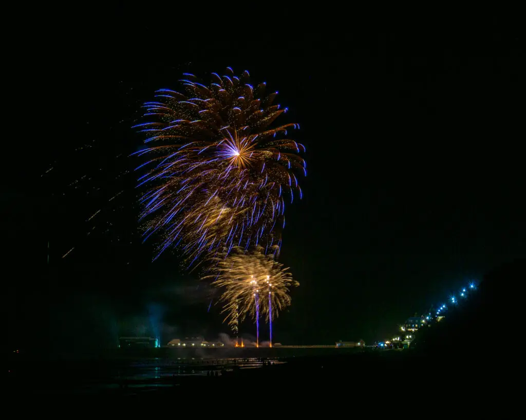 fireworks in Cromer for New Year's Day