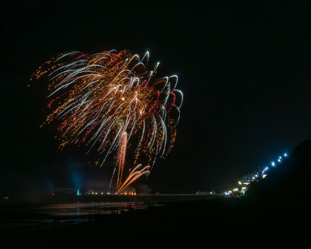 fireworks over the Cromer Pier